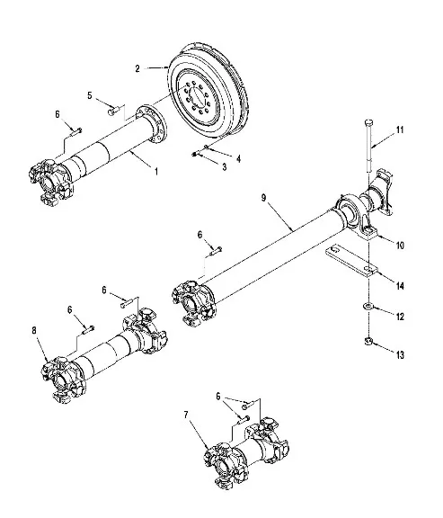 87440505 - Вал карданн. 8С ДВСКПП, мосты 450сер. TJT9./St.